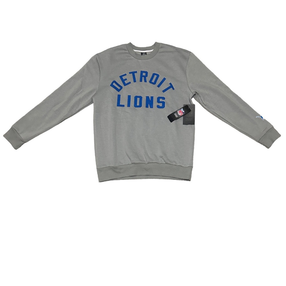 Detroit Lions NFL Team Apperal Crewneck Sweatshirt Men's Small Grey NEW with tag
